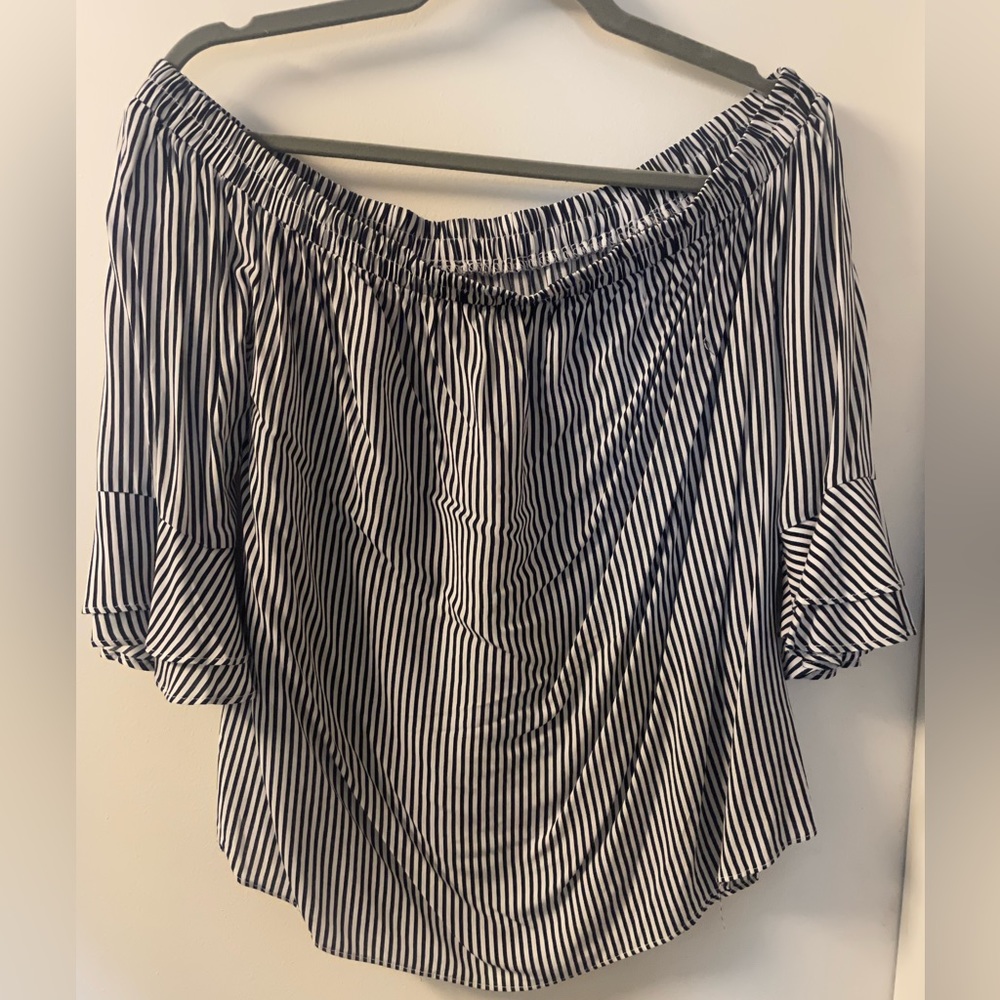 Old Navy Women’s Navy Stripped Off-Shoulder Top